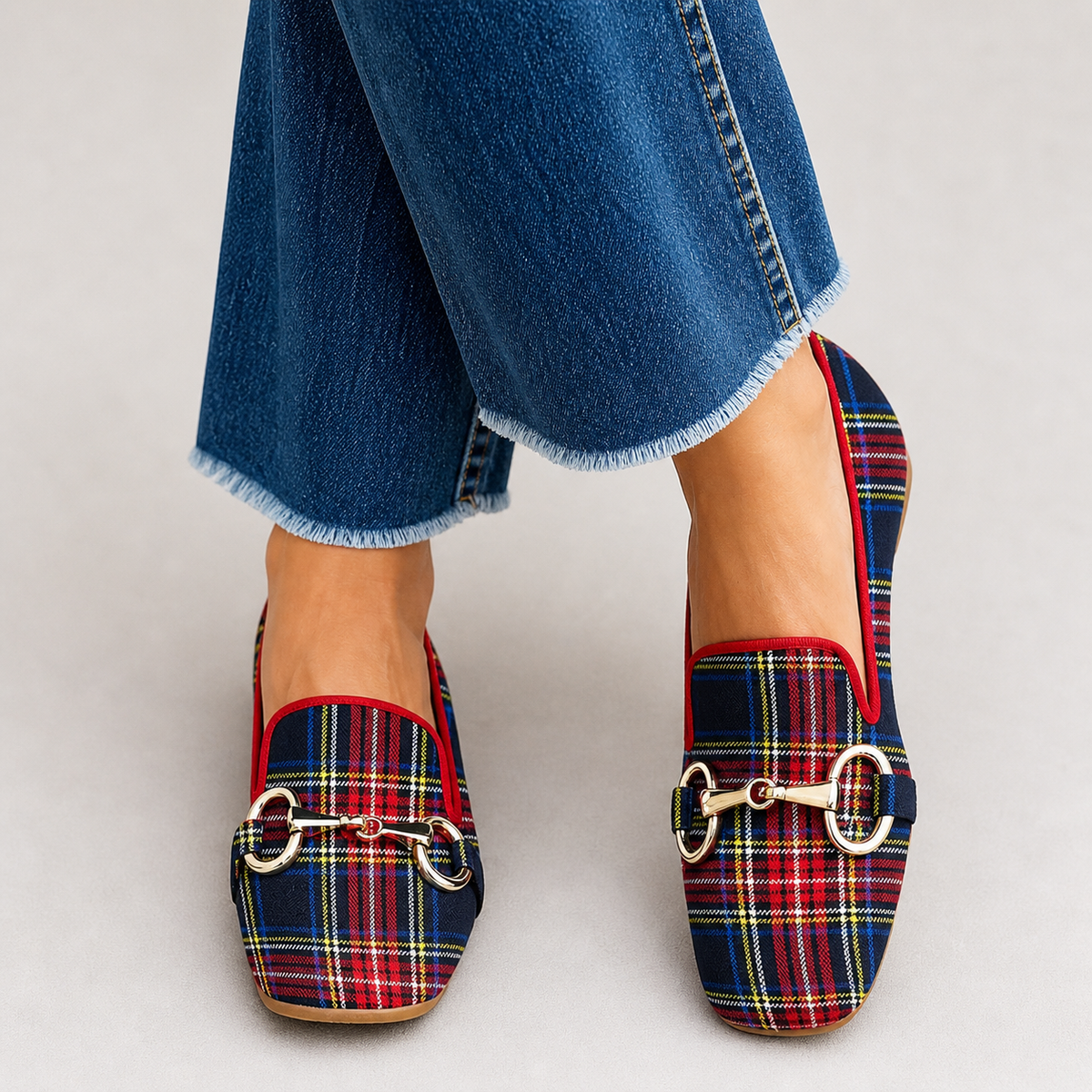 Mélanie | Mocassin à Carreaux