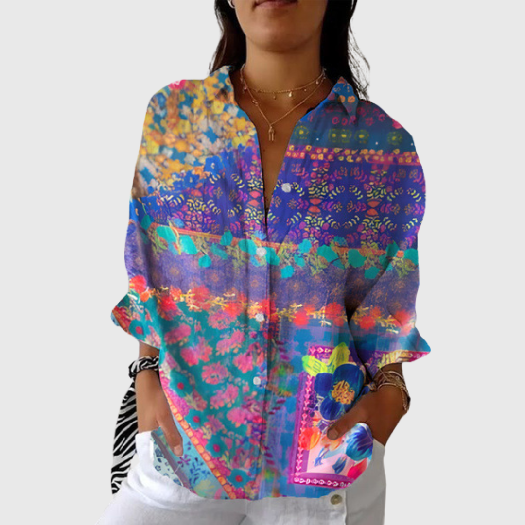 Perrine | Blouse à Motifs Violette