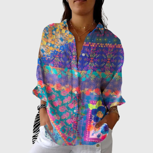 Perrine | Blouse à Motifs Violette