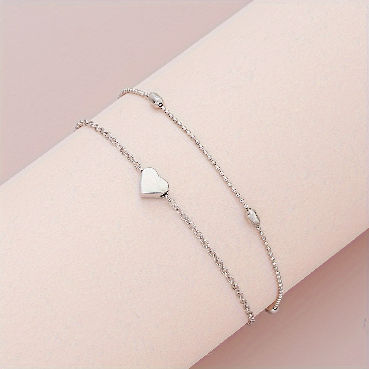 Margaux | Set Bijoux Cœur & Perles Superposés