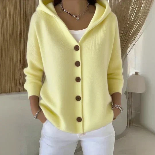 Adrienne | Cardigan à Capuche Boutonné