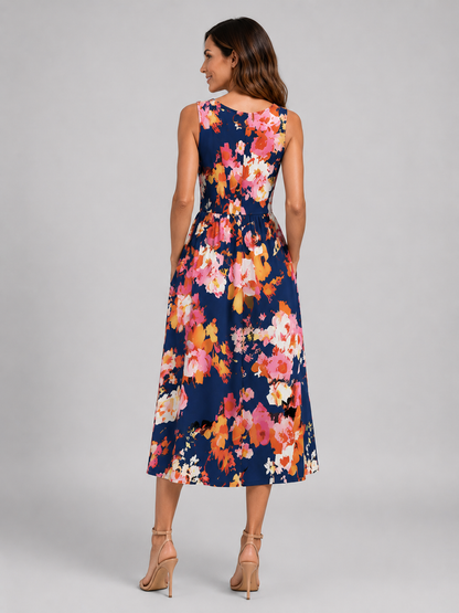 Françoise | Robe Midi Bohème, Col Halter