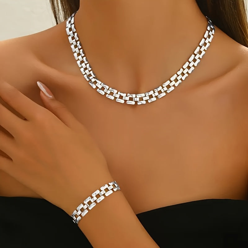 Bertille | Set Collier & Bracelet Boucle Carrée