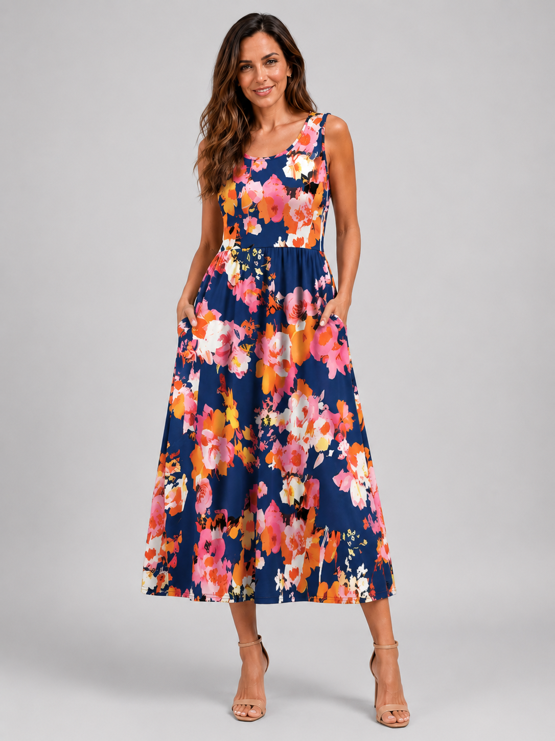 Françoise | Robe Midi Bohème, Col Halter