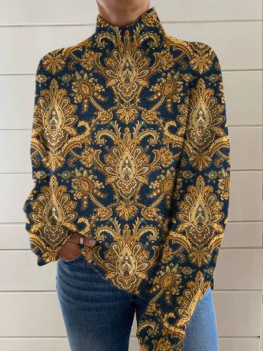 Adèle | Pull Col Montant Ornemental