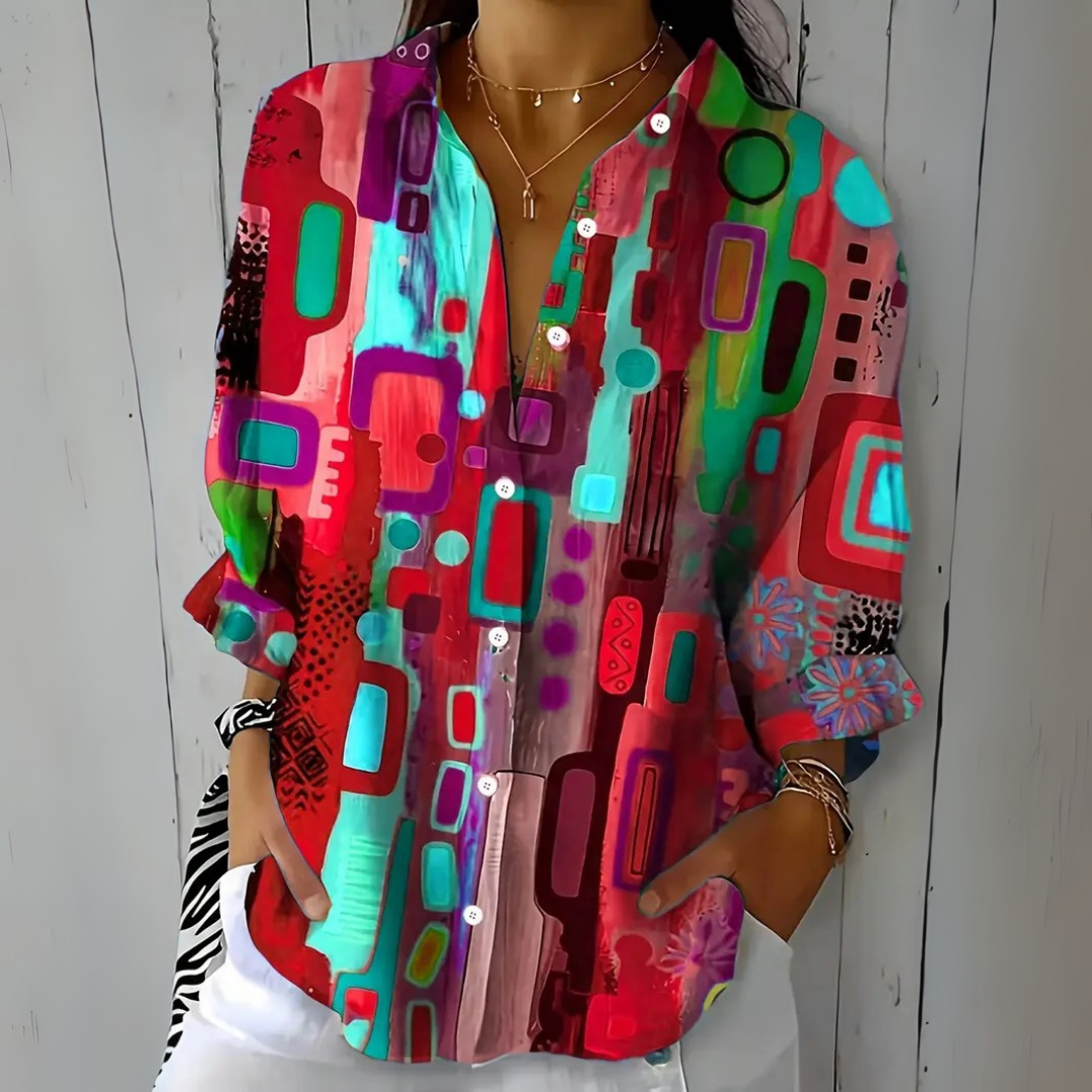 Capucine | Blouse Vive et Artistique à Boutons