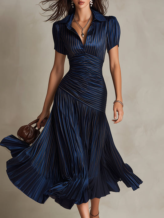 Adriana | Robe midi à rayures rétro
