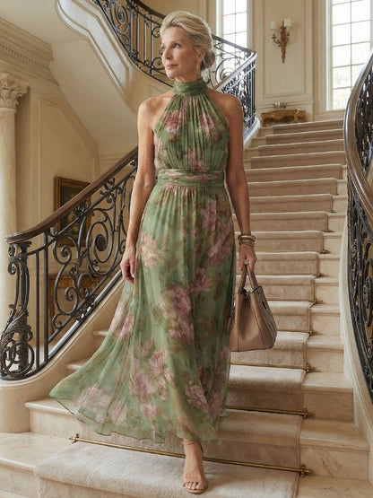 Paule | Robe Midi Col Halter, Fronces