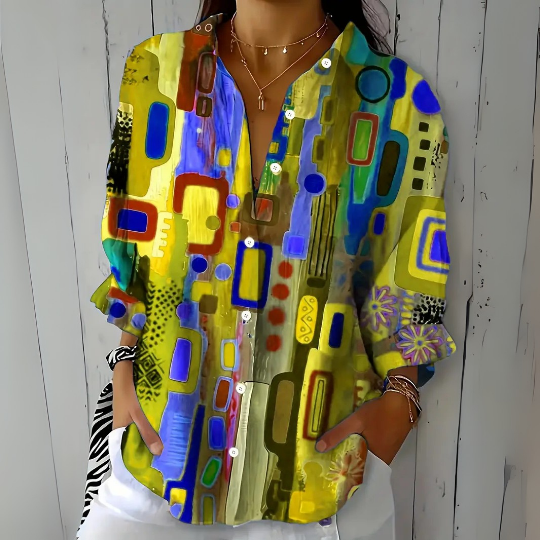 Capucine | Blouse Vive et Artistique à Boutons