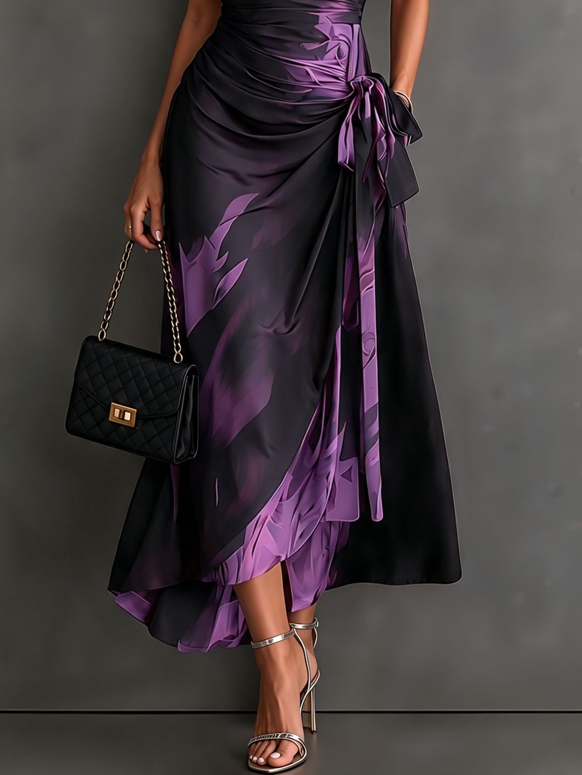 Victorine | Robe Portefeuille Imprimée Rouge et Noir