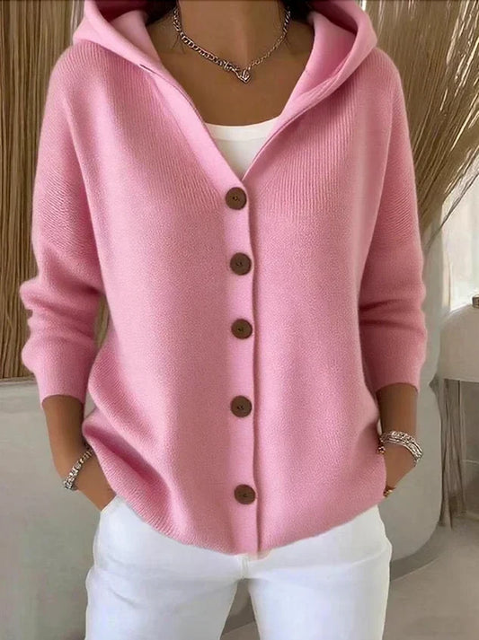 Adrienne | Cardigan à Capuche Boutonné
