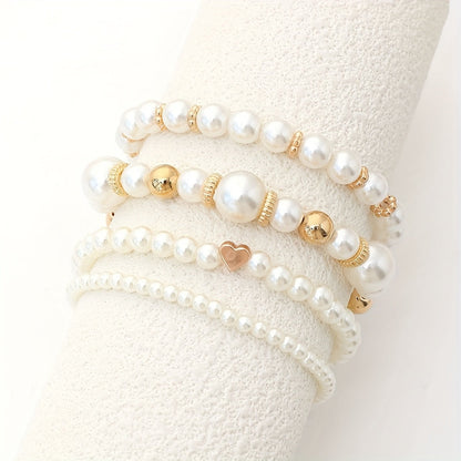 Camille | Set de Bracelets Perles et Cœur