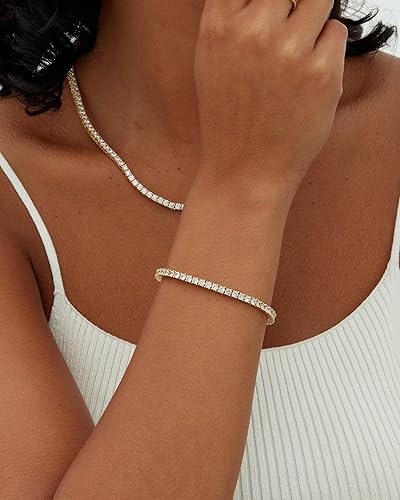 Aurore | Bracelet Tennis Doré en Moissanite