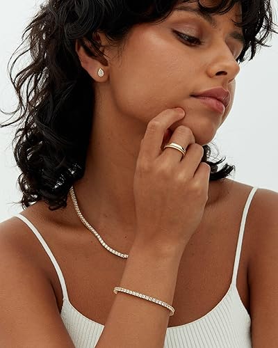 Aurore | Bracelet Tennis Doré en Moissanite
