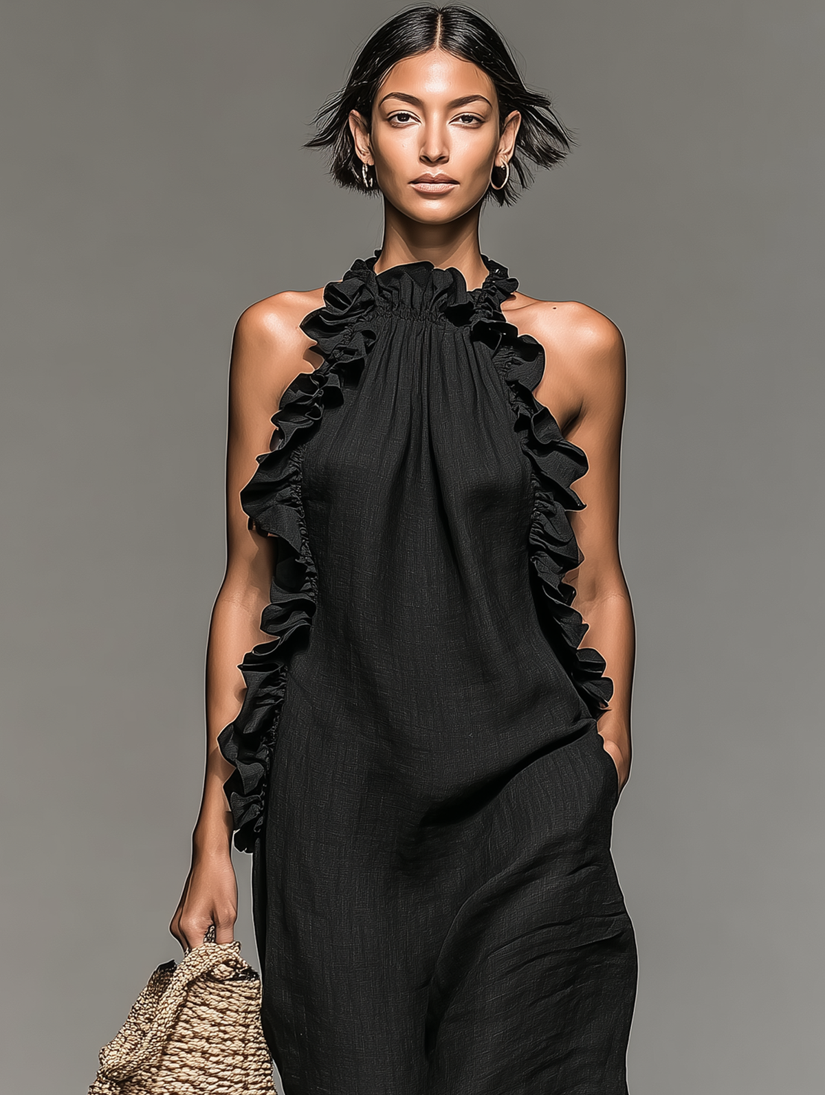 Honorine | Robe Maxi Sans Manches à Détails de Volants