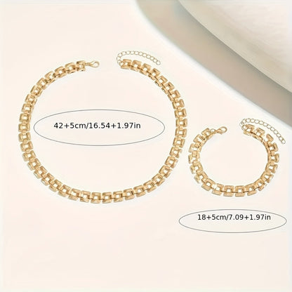 Bertille | Set Collier & Bracelet Boucle Carrée
