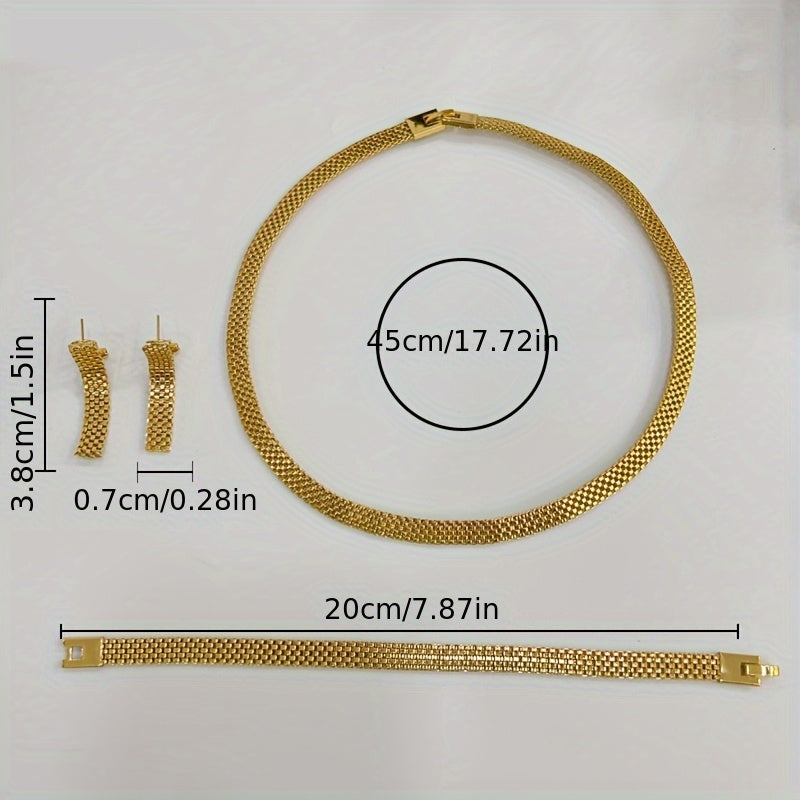 Aurélie | Set Collier Long, Bracelet & Boucles d'Oreilles Raffiné