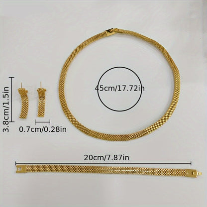 Aurélie | Set Collier Long, Bracelet & Boucles d'Oreilles Raffiné