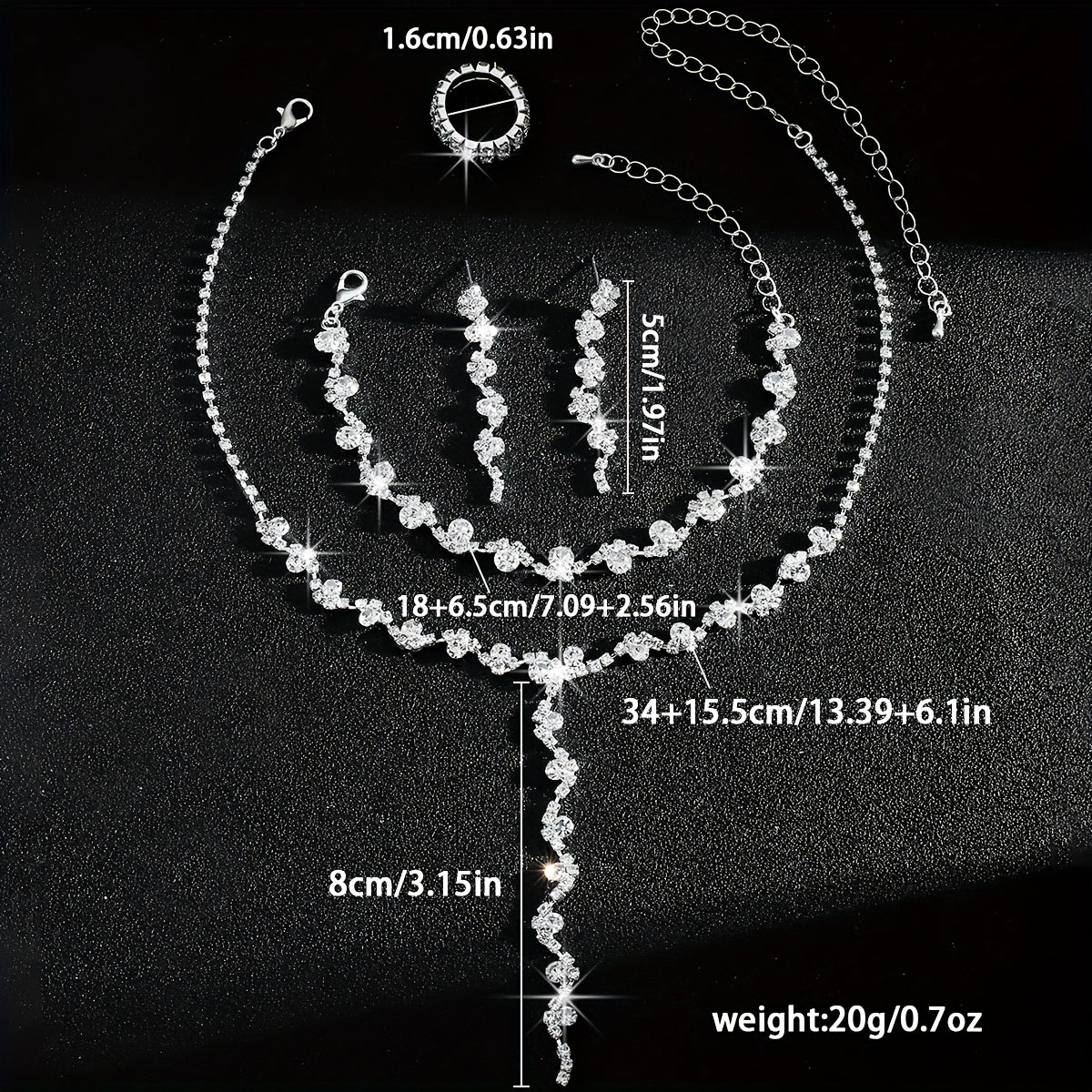 Valentine | Set Bijoux Fleur Étincelante Haut de Gamme