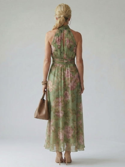 Paule | Robe Midi Col Halter, Fronces