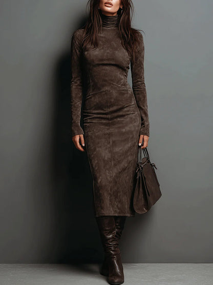 Lorraine | Robe Midi Longue Marron