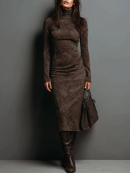 Lorraine | Robe Midi Longue Marron