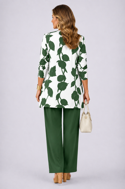 Brunella | Ensemble 3 pièces vert et blanc