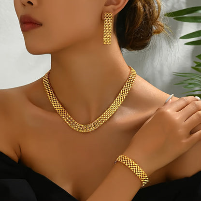 Aurélie | Set Collier Long, Bracelet & Boucles d'Oreilles Raffiné