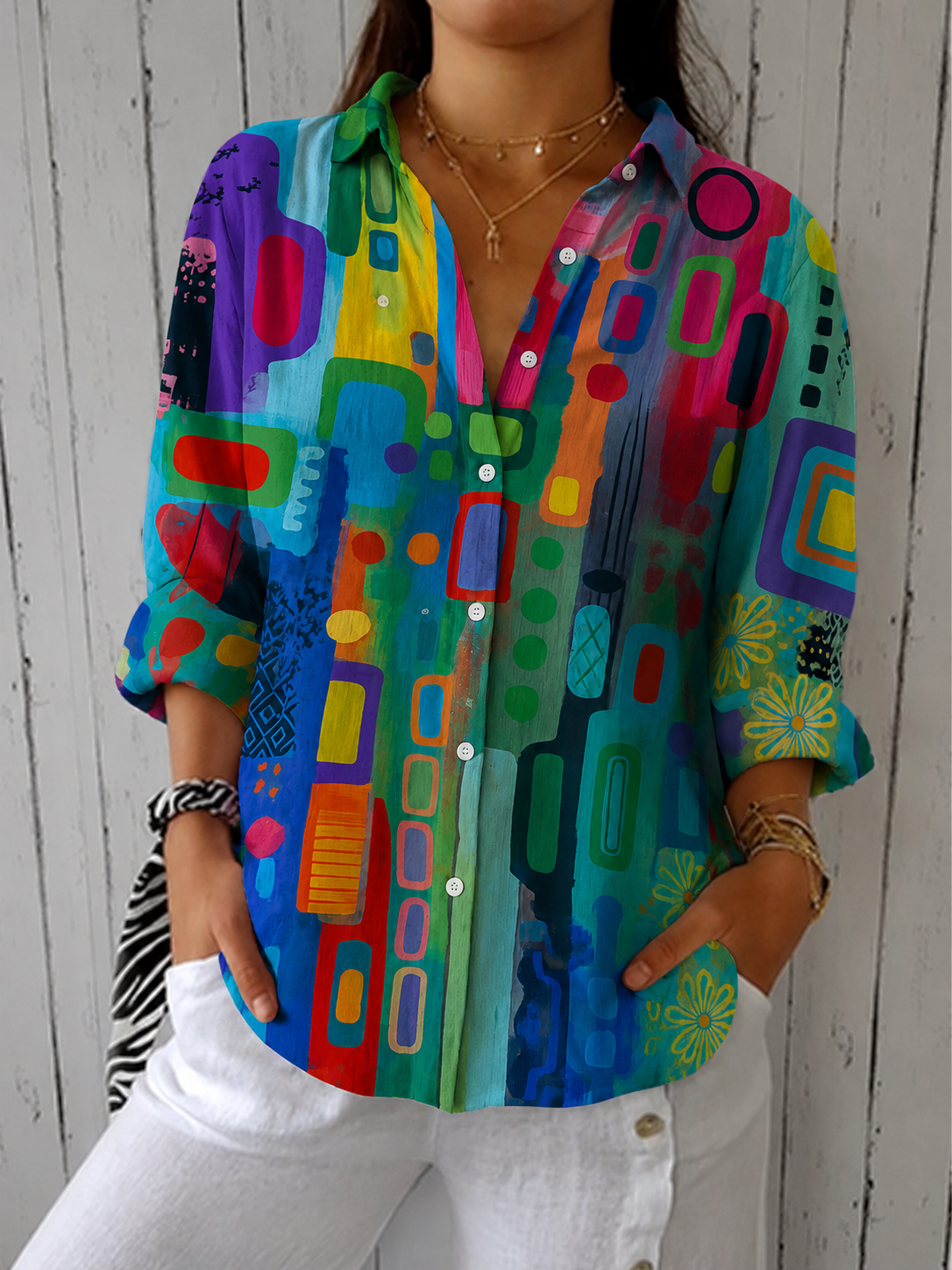 Capucine | Blouse Vive et Artistique à Boutons