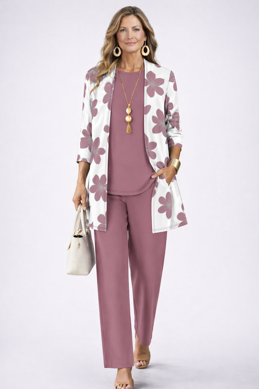 Cristiana | Ensemble 3 pièces vieux rose