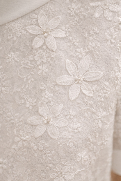 Bérénice | Blouse Brodée Col Haut