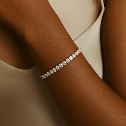 Aurore | Bracelet Tennis Doré en Moissanite