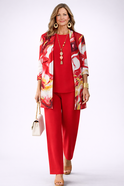Giorgia | Ensemble 3 pièces rouge