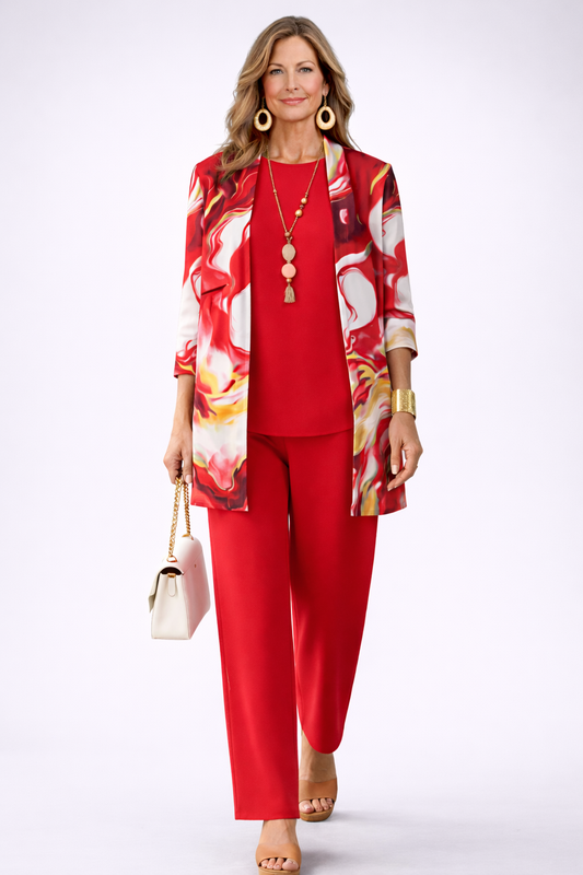 Giorgia | Ensemble 3 pièces rouge