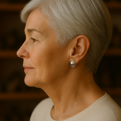 Yvette | Boucles d'Oreilles Perle Noire Sophistiquées