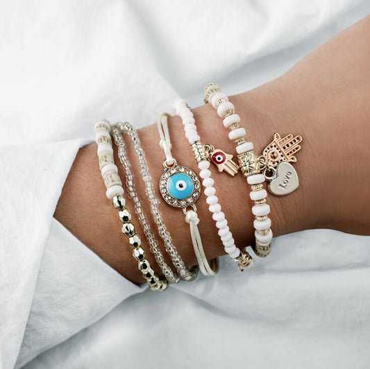 Zélie | Set de Bracelets Dorés Main de Fatma