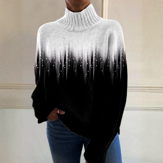 Françoise | Pull Col Montant Dégradé Intemporel