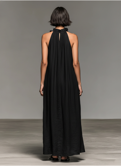 Honorine | Robe Maxi Sans Manches à Détails de Volants