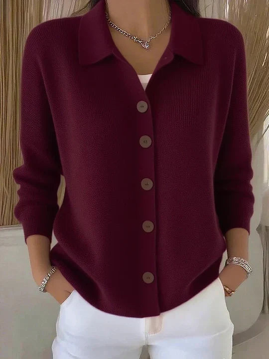Joséphine | Cardigan à Col Boutonné