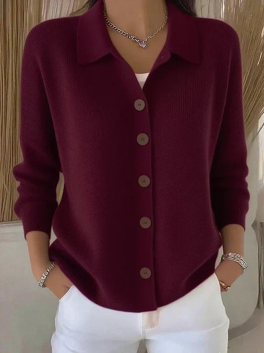 Joséphine | Cardigan à Col Boutonné