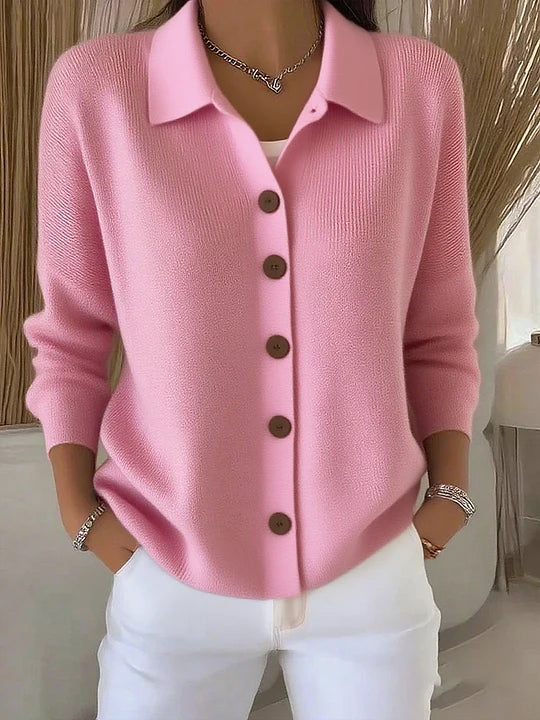 Joséphine | Cardigan à Col Boutonné