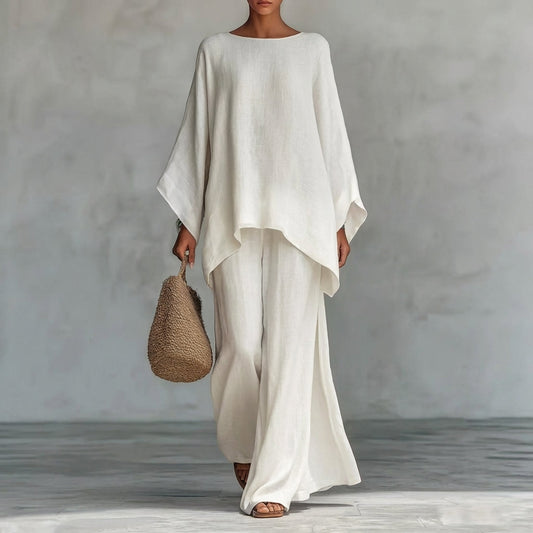 Christine | Ensemble Deux Pièces à Manches Longues et Pantalon Large
