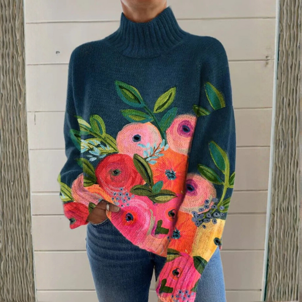 Rosine | Pull Col Monté Fleuri