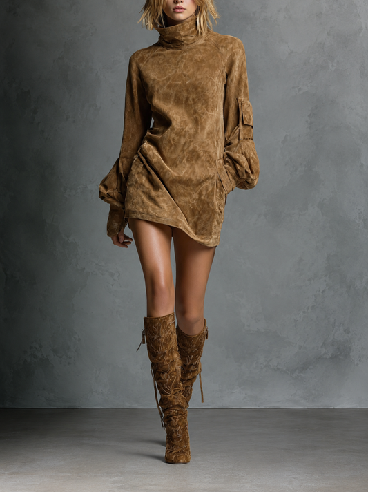 Bibiana | Robe courte ample à col montant