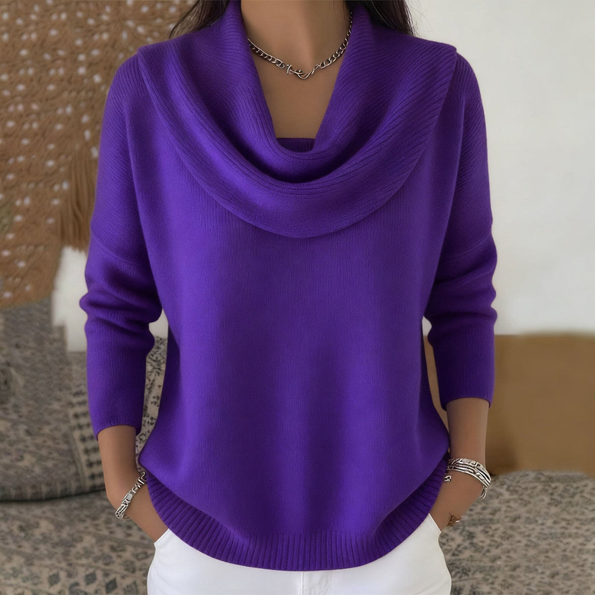Barbara | Pull Col Bénitier Drapé