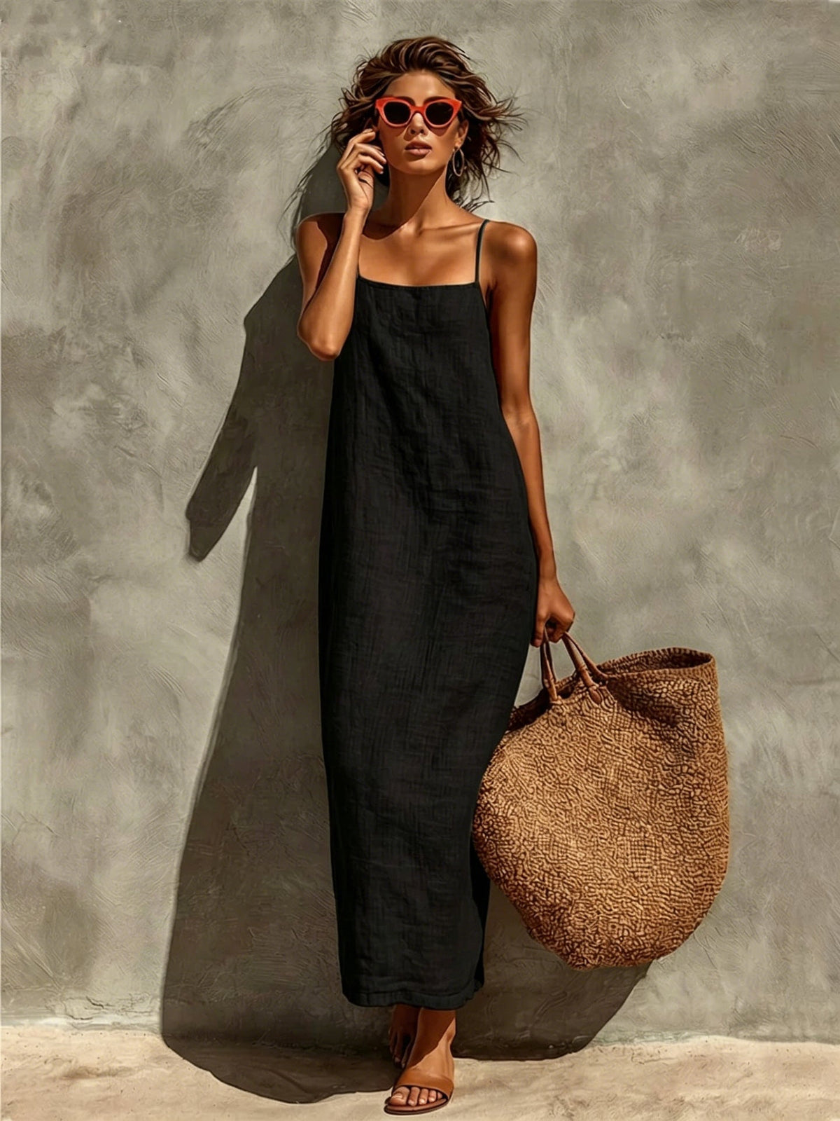 Iris | Robe Maxi à Fines Bretelles