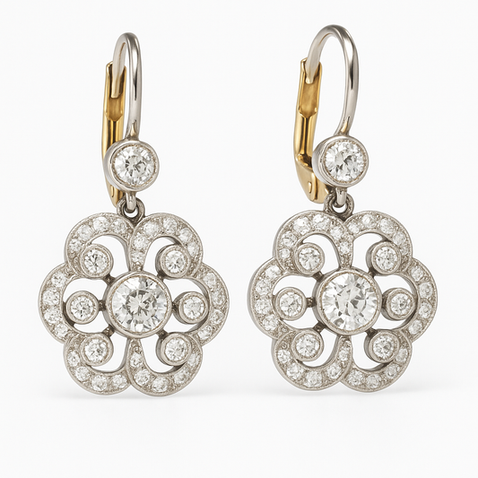 Berthe | Boucles d'Oreilles Mandala Cristal Rétro