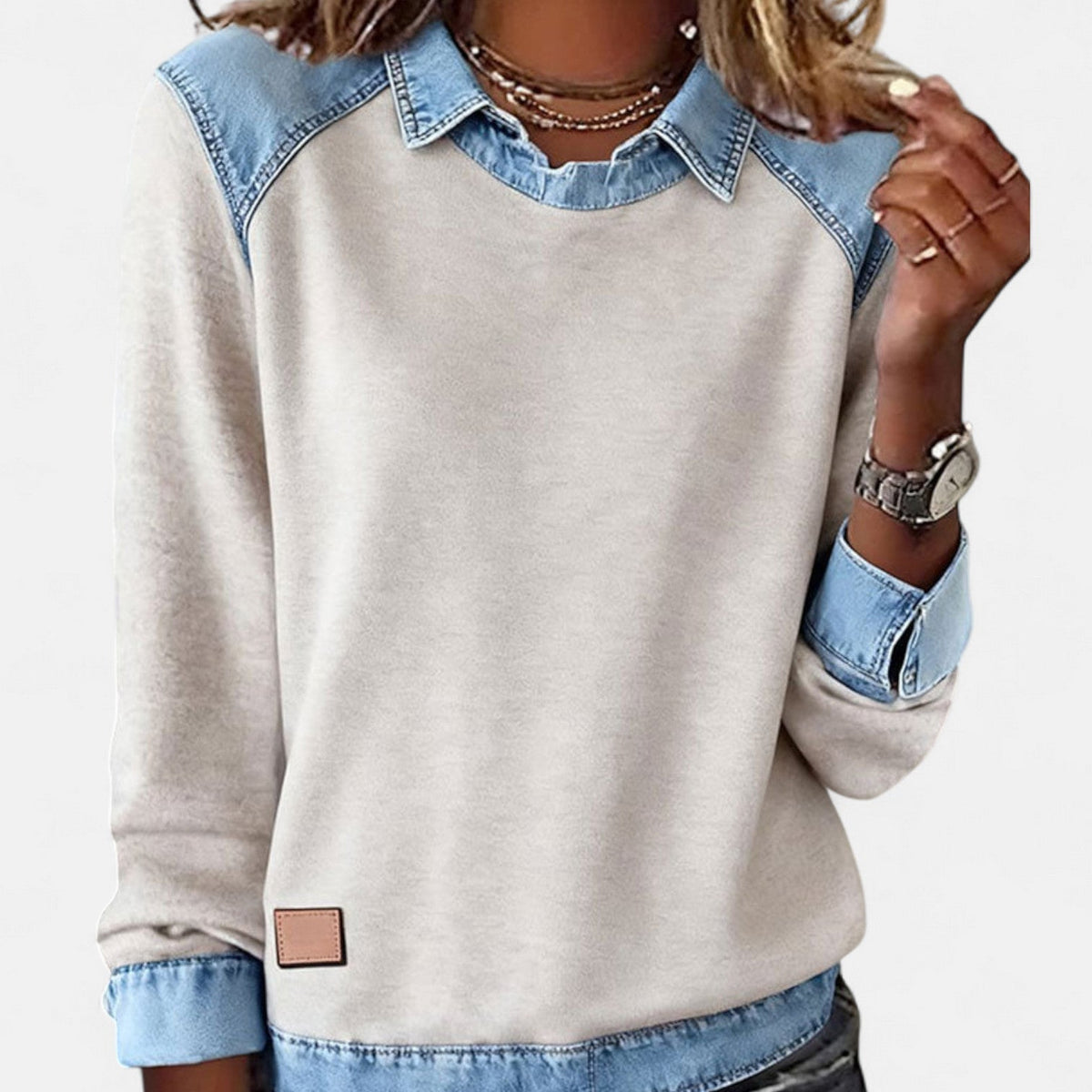Gloria | Pull Bicolore Contrasté