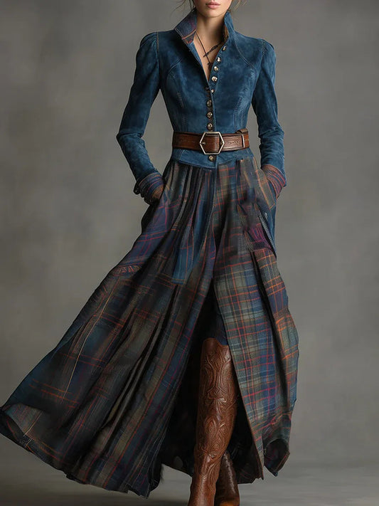 Céleste | Robe Longue Vintage Bleue