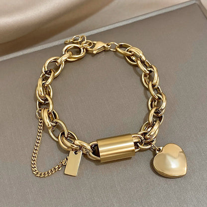 Juliette | Bracelet Chaîne Dorée Cœur